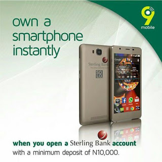9Mobile and Sterling Bank: Get a Free Smartphone Loaded With Free Data