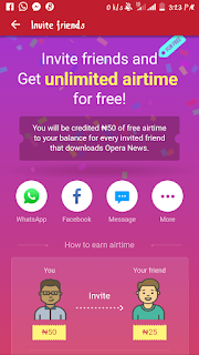 Get up to ₦500 Free Airtime Daily Using Opera News app